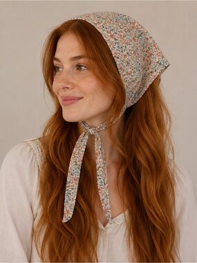 Floral Kerchief Head Scarf